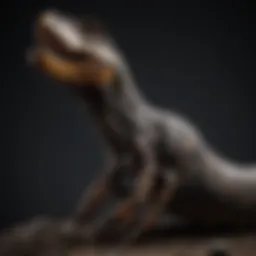 Authentic velociraptor claw displayed against a dark background