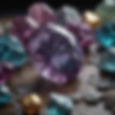 Artistic representation of cultural artifacts that highlight the significance of alexandrite in various cultures.