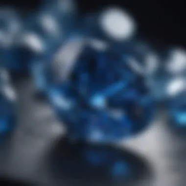 A close-up view of a sparkling sapphire showcasing its rich blue color and clarity.