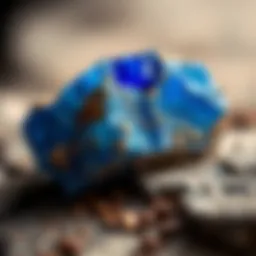 Rough raw sapphire exhibiting natural inclusions and unique textures