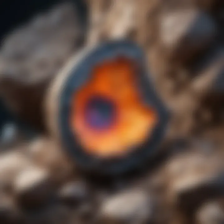 A geological cross-section illustrating the formation of opal within rock layers.