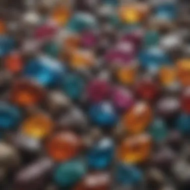 Vibrant Gemstones A close-up view of various gemstones showcasing their vibrant colors and unique textures