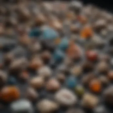 Diverse Mineral Collection An assortment of mineral specimens displayed in an organized collection