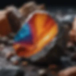 Stunning close-up of a vibrant Andara stone showcasing its unique colors and textures