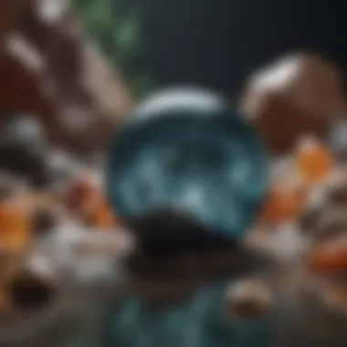 Metaphysical Aspects of Andara Stone An artistic depiction of Andara stone in a metaphysical setting surrounded by crystals