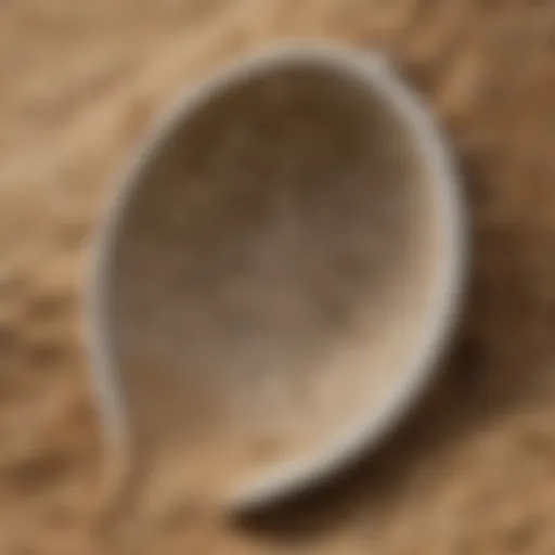 Detailed view of a beach sand scoop showcasing its perforated design.