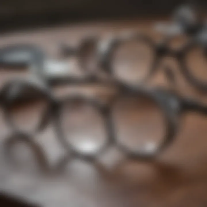 Comparison of different types of magnifying loupes on a table