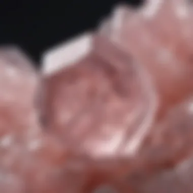 Close-up of rose quartz showcasing its unique mineral inclusions