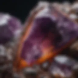 Close-up view of cacoxenite amethyst showcasing its unique color and texture