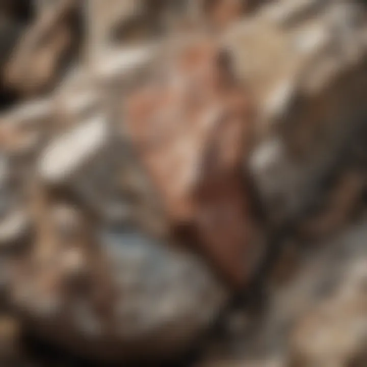 Close-up view of chert's unique texture showcasing microcrystalline quartz