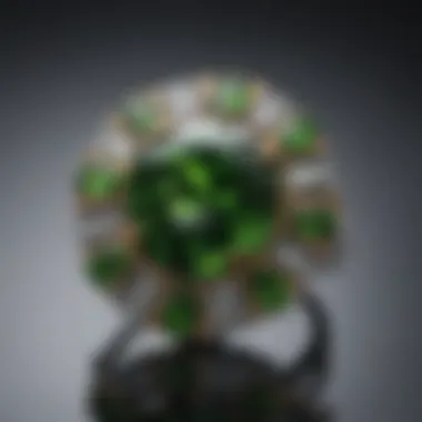 An artistic representation of chrome diopside in jewelry, illustrating its aesthetic appeal.