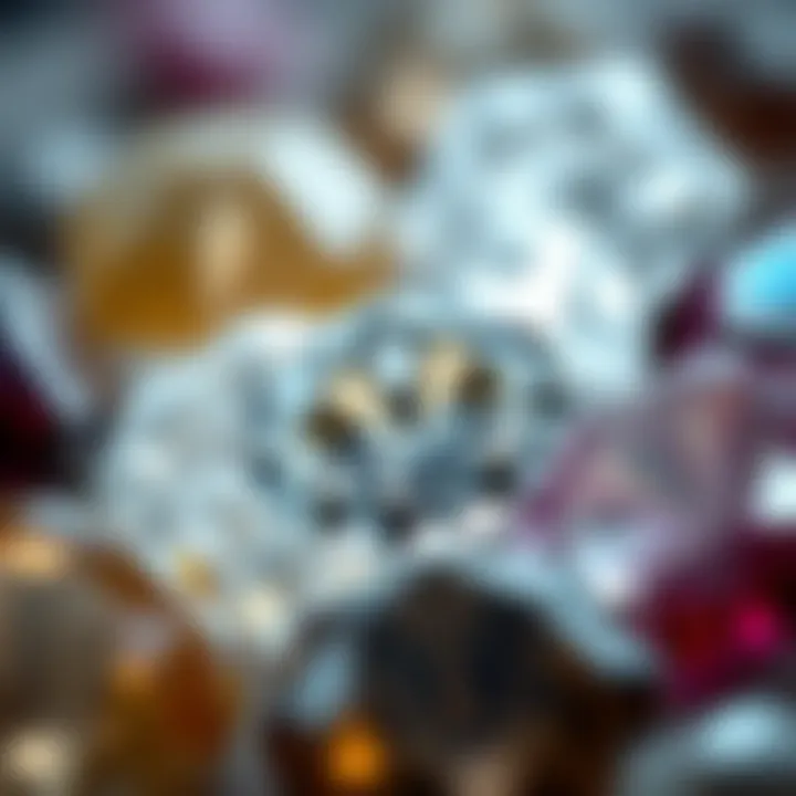 A close-up of various semi-precious stones with diamond-like clarity.