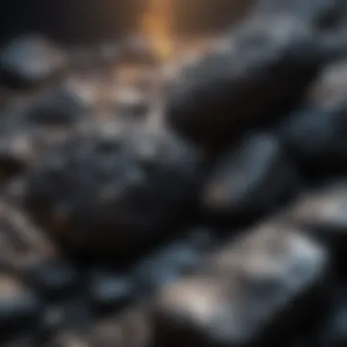 Lighting Effects on Glittery Black Sparkly Rocks Side-by-side comparison of glittery black sparkly rocks under different lighting conditions