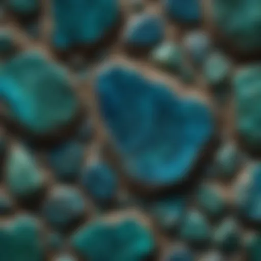 Close-up view of chrysocolla raw showcasing its vivid blue-green hues and intricate patterns