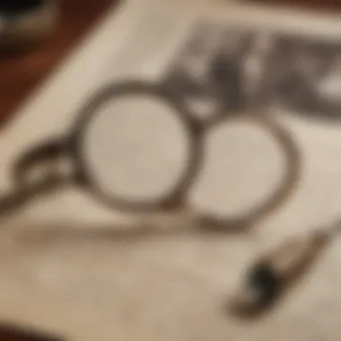 An elegant vintage jewelry loupe displayed next to a historical document on gemstone collecting.