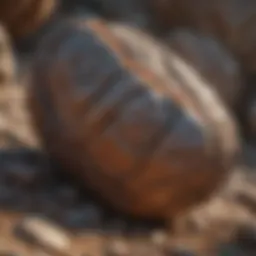 Igneous rock formation showcasing unique textures and colors