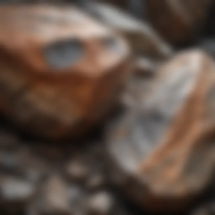 Metamorphic rock highlighting intricate patterns and folds