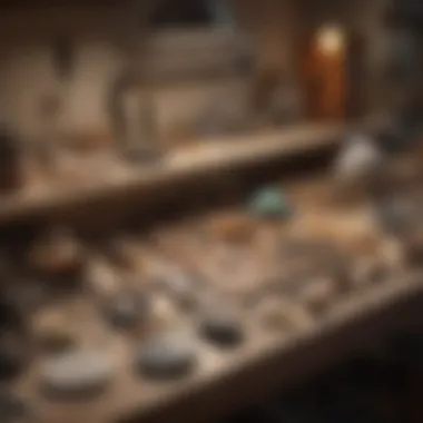 Lapidary Workspace Essentials An organized workspace displaying tools and materials for lapidary work