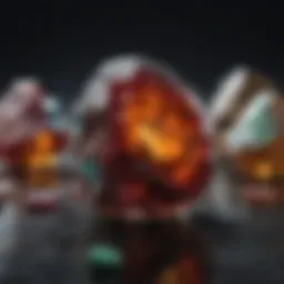 A selection of vibrant gemstones showcasing their natural beauty