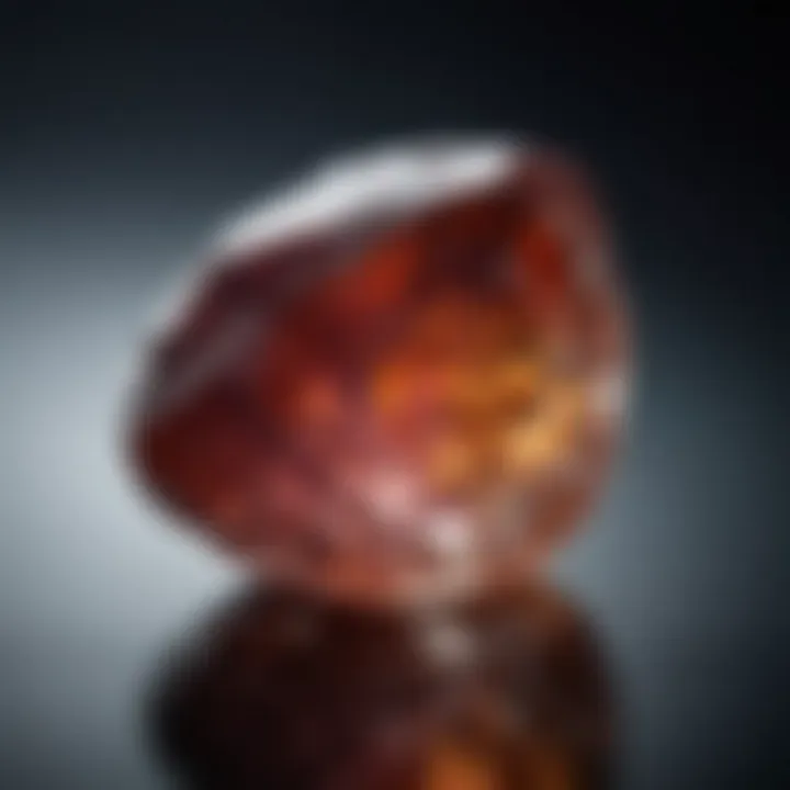 A close-up of a rare gemstone with intricate details highlighting its value