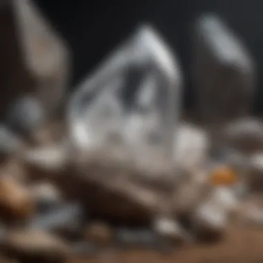 Beautiful Quartz Specimen Collection A beautifully arranged collection of quartz specimens displayed in a natural setting.