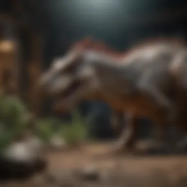 Dinosaur Collectibles: A Cultural Phenomenon A captivating display of dinosaur-themed collectibles in a modern setting.