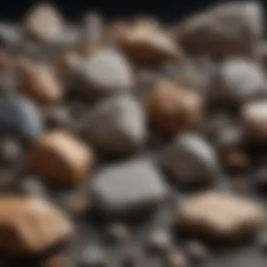 Different rock types alongside Dremel bits