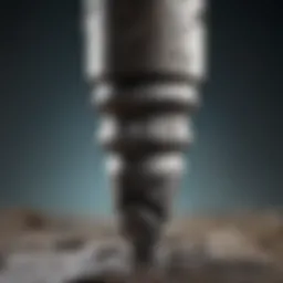 Close-up of a diamond drill bit designed for stone