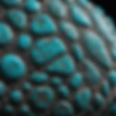 Close-up of Apache Blue turquoise showcasing intricate matrix patterns