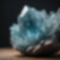 Natural aquamarine crystal formation showcasing its unique structure