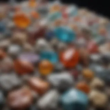Diversity of Mineral Samples An array of colorful mineral samples, illustrating the diversity of bulk crystal rocks.