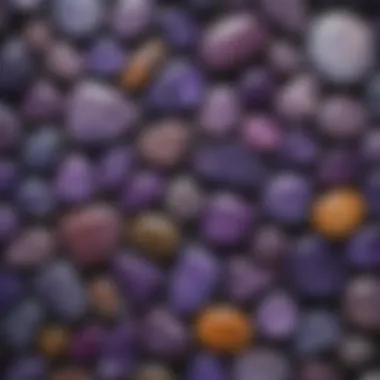 Diverse Collection of Charoite Cabochons - A Collector's Dream Display of various charoite cabochons arranged aesthetically to highlight their diversity.