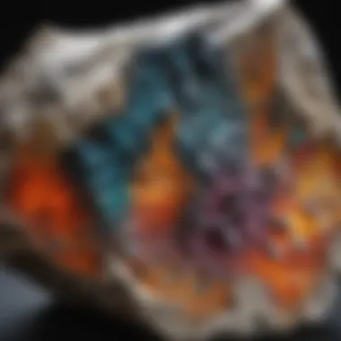 Mineral Specimens with Color Streaks Vibrant color streaks in mineral specimens showcasing unique patterns