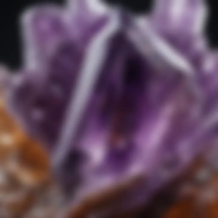 A stunning close-up of a natural amethyst crystal showcasing its rich purple hues and intricate facets.