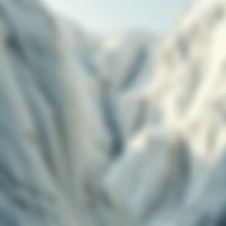 The Grandeur of Marble Quarries An expansive marble quarry highlighting the majestic white stone formations.