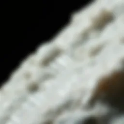 A close-up view of shimmering quartzite showcasing its crystalline texture.