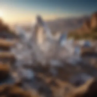 Crystals in a Tranquil Environment A serene setting with crystals placed in a harmonious environment, symbolizing their metaphysical uses.