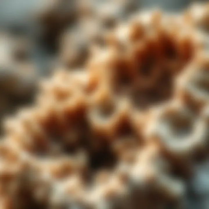 Intricate Structure of Fossilized Coral Close-up of a fossilized coral detail revealing its unique biological structures.