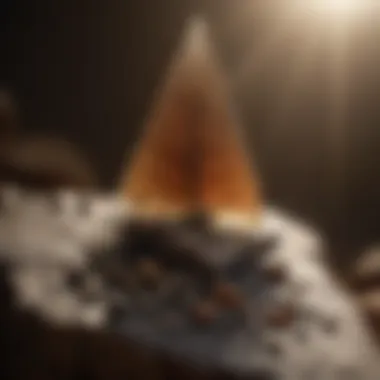 In-Depth Material Analysis An expert analyzing the composition of an arrowhead using a microscope.