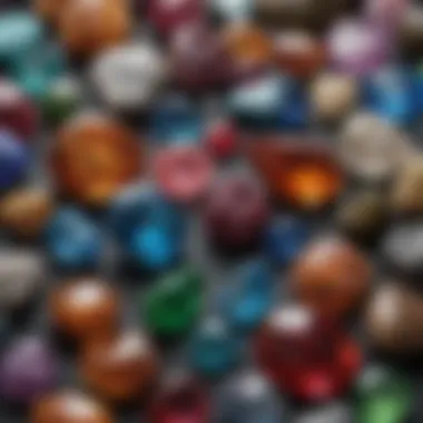 Vibrant array of gemstones showcasing various colors and shapes