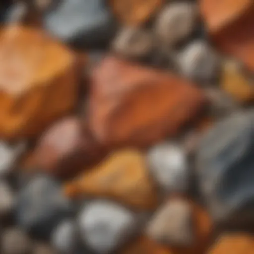 Stunning close-up of a mineral-rich rock surface showcasing vibrant colors and textures