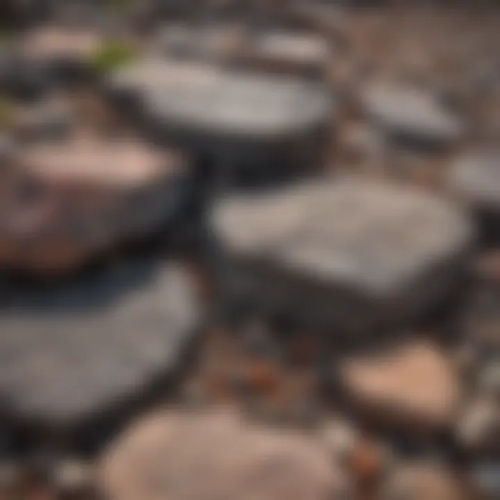 A close-up view of basalt formations along the shore of Lake Superior, highlighting its unique texture and color.