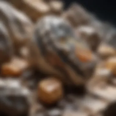Diverse Geological Specimens Showcase Intricate display of diverse geological specimens under natural light.