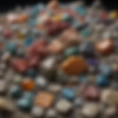 Vibrant Array of Mineral Samples An array of mineral samples with vibrant colors and unique textures.