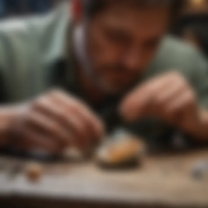 Expert artisan demonstrating lapidary techniques on a gemstone