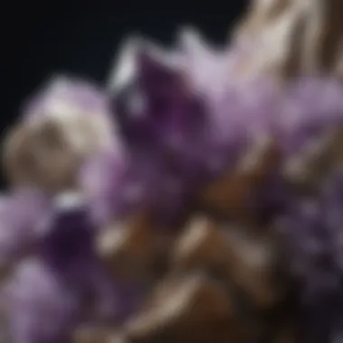 Intricate Crystal Formations of Large Amethyst Cluster Stunning large amethyst cluster showcasing intricate crystal formations
