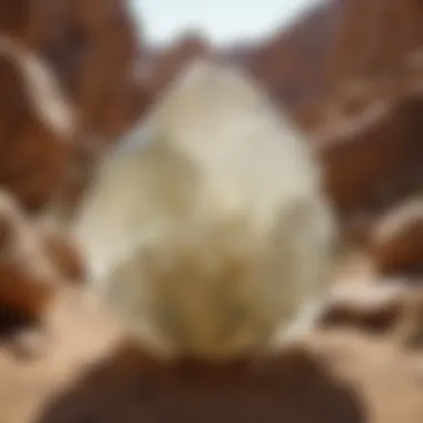 Archaeological Significance of Libyan Desert Glass Artifacts made from Libyan Desert Glass displayed in an archaeological setting