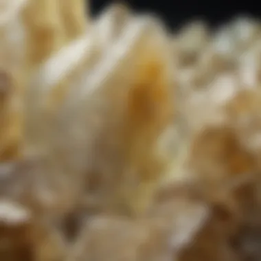 Intricate Textures of Libyan Desert Glass Close-up view of Libyan Desert Glass showcasing its unique texture and color variations