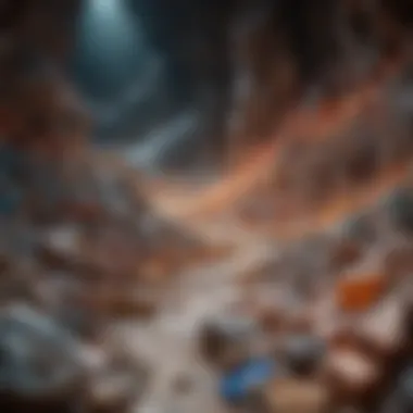 Geological Layers of Crystal Mines Geological layers showcasing mineral deposits in a crystal mine