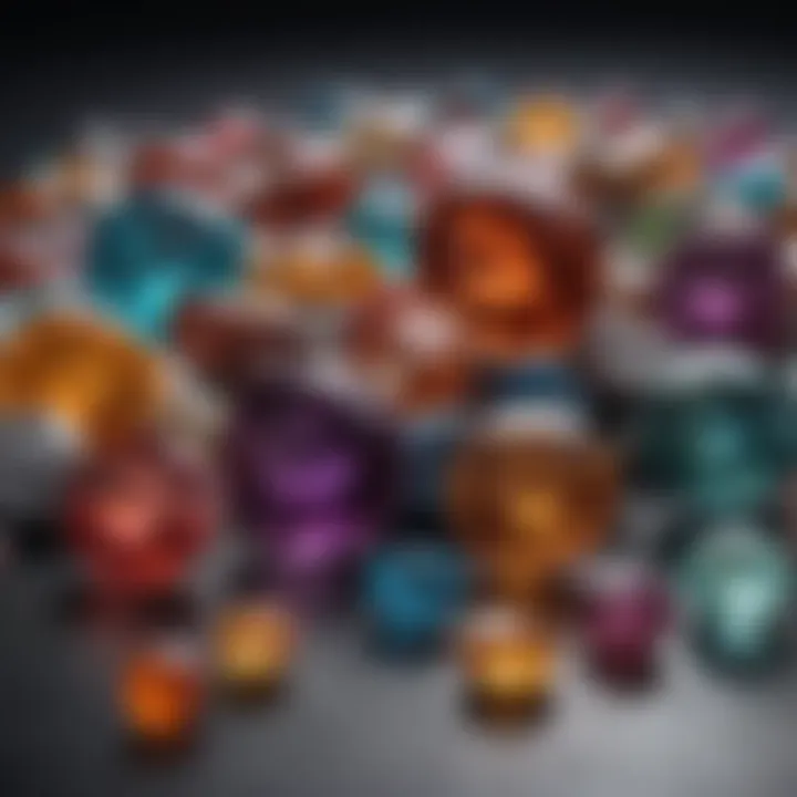 A vibrant and colorful array of gemstones arranged artistically.